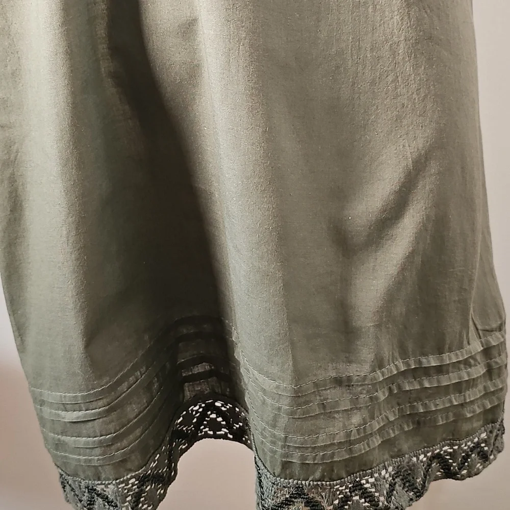 ORLEAN, Shift Pop Over‎ Dress Made In ITALY. moss Green Size XS